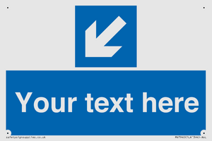 Custom Mandatory directional sign, blue arrow down and left